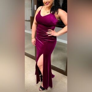 Vince Camuto Magenta Velvet Dress